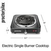 Proctor Silex Single Burner Cooktop Adjustable Temperature Portable Stainless...