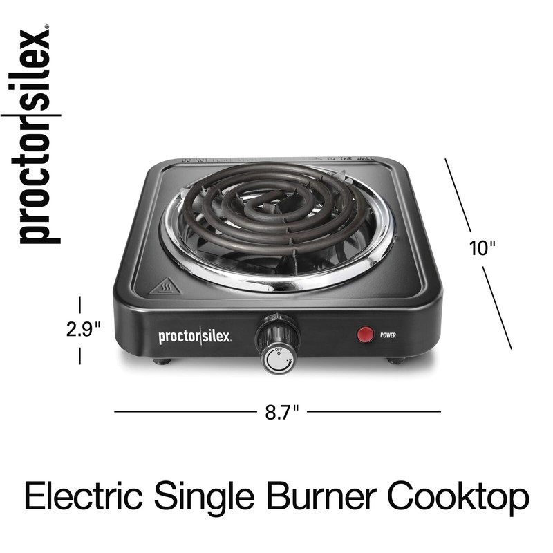 Proctor Silex Single Burner Cooktop Adjustable Temperature Portable Stainless...
