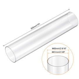 sourcing map Rigid Round Clear Tubing 61mm(2 3/8") ID x 65mm(2 9/16") OD x 1Ft(305mm) Length Plastic Tube