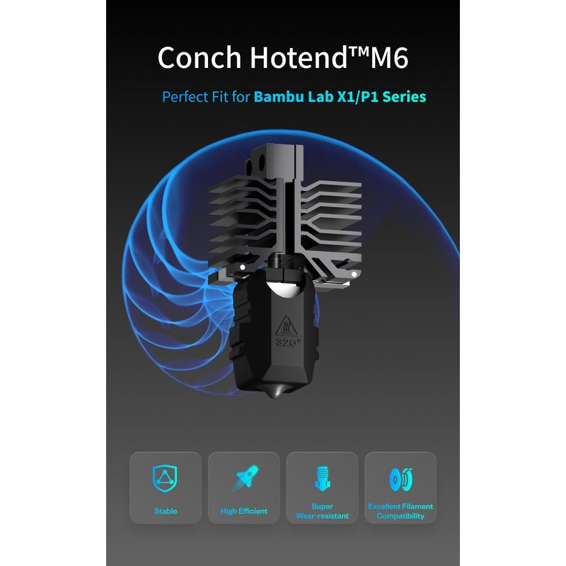 Phaetus New Conch Hotend M6 EndCoat Nozzle Detachable Perfect Fit