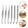 DOITOOL 6pcs Long Bent Nose Tweezers Pointy Tweezers for Stamp