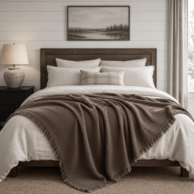 50x60 in Muslin Blanket for Adults, 6 Layer Gauze Blanket