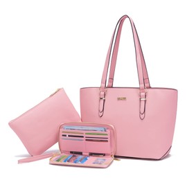 Purses And Wallets Set For Women Tote Satchel Handbags Shoulder Bag Top Handle Totes Purse With Matching Wallet Pink