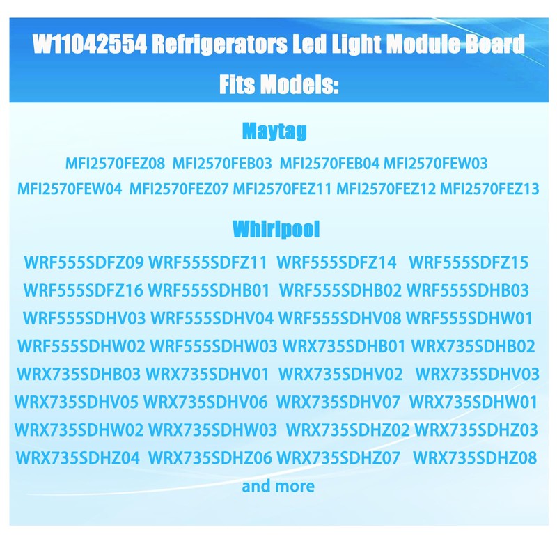 W11042554 W11527432 W11387579 W11333374 Refrigerator Light Assy Module Brand Fits