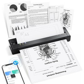 TATTMUSE Portable Thermal Printer A4, A28U Wireless no Ink Printer Weighs only 585g, Support A4/A5/B5, Compatible with iOS Android Tablet Laptop, Bluetooth Printers for Home use & Mobile Office Black