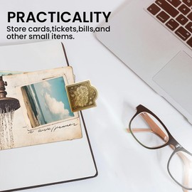 ANATTASOUL Travelers Notebook Clip Metal Flowers and Butterflies Book Bill Binder Clips Holder Alloy Antique Bronze Vintage Decorative for Travelers Art Journaling Reading