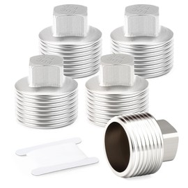 TAISHER 5PCS 304 Stainless Steel Outer Square Thread Socket Pipe Plug Fitting 3/4" BSP Male