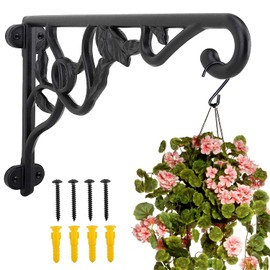 Fashion&cool Heavy Duty Hanging Plant Brackets, 13" Hand Forged Wall Mount Bracket Durable Rust-Resistant Hummingbird Plant Hanger Hook for Hanging Plants Bird Feeder Lantern Wind Chimes