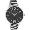 Oozoo Women's Watch with Zebra Look Leather Strap Animal Print