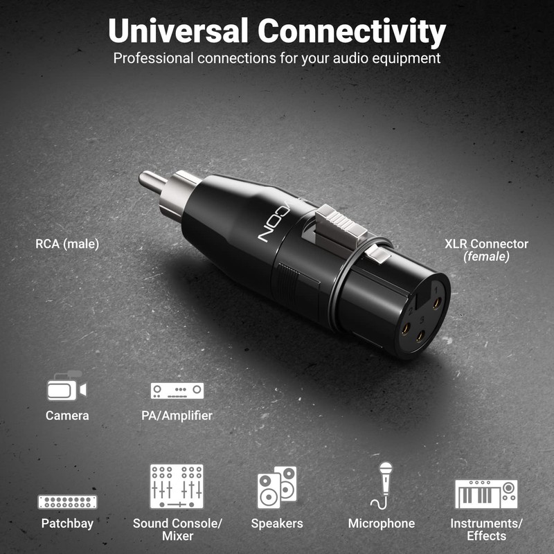 deleyCON Audio Adapter XLR to RCA RCA XLR Female to