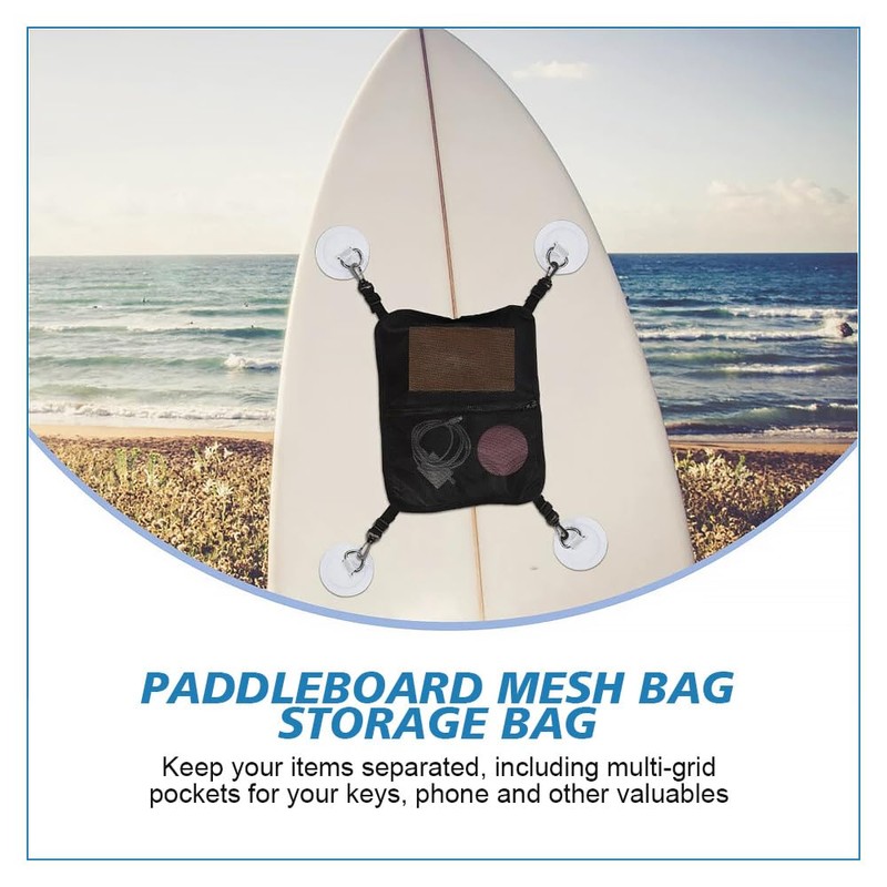 Paddleboard Deck Bag,Stand up Paddle Board Pouch,Mesh Storage Bag SUP