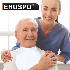 EHUSPU Tracheostomy Neck Stoma Cover,Breathable Laryngectomy Cover for Tracheotomy Care,Tracheal Care Supplies-Adjustable Neck Trachea Protector (White-5PCS, Large)