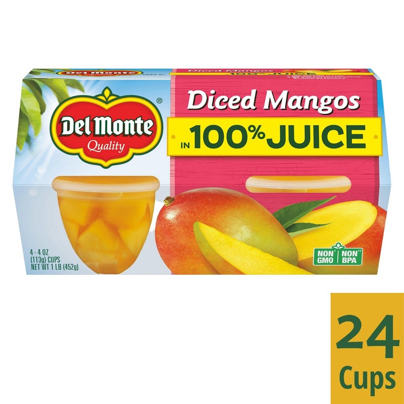 DEL MONTE Diced Mango FRUIT CUP Snacks in 100% Fruit