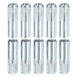 DTGN M10 x 40mm Drop-in Anchors - 10 Pack - Silver Carbon Steel Hex Expansion Bolts