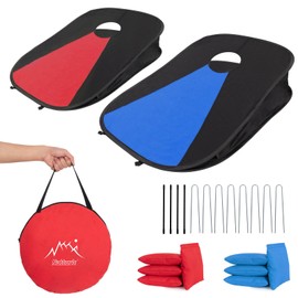 Portable Cornhole Game with 2 Table Top Cornhole Set, Collapsible Corn Hole Boards, 8 Cornhole Bean Bags and Carrying Case, Travel Camping Games, Tabletop Beach Yard Indoor Outdoor Game (3 x 2 feet)