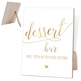 Minimalist Style Dessert Table Sign, for Wedding, Baby Shower, Bridal Shower & Reception, 8X11 Wooden Sign with Stand, Dessert Table Decorations, Bridal Shower Decorations, Wedding Shower Favors,O11