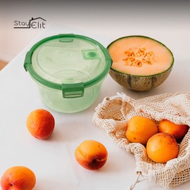 Juego de 3 Contenedores Tuppers Herméticos 600ml 1250ml 2250ml Ideales Para Microondas Alta Durabilidad Color Verde Aptos para microondas Herméticos Resistentes