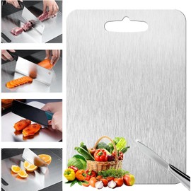 Titanium Cutting Board, 100% Pure Titanium Cutting Boards for Kitchen, Upgrade Hygiene & Durability Food-Grade Cutting Boards for Meat Fruit & Vegetable (14"L x 10"W)