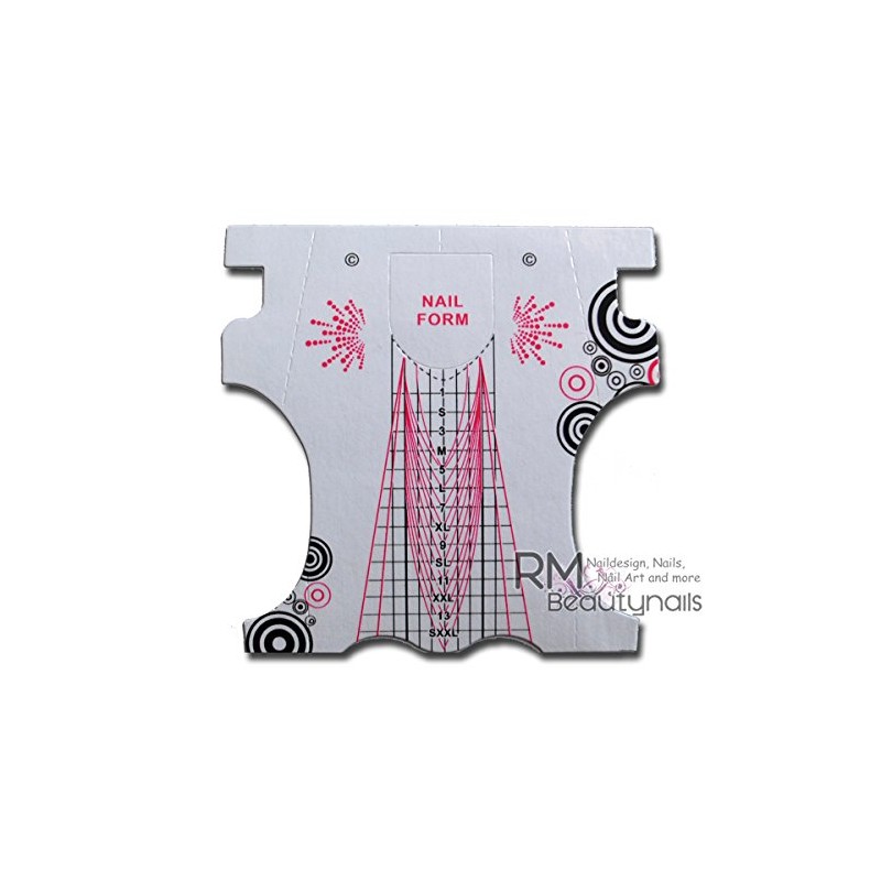 100 Professional XXL Stiletto Modelling Stencils - White Nail Modelling