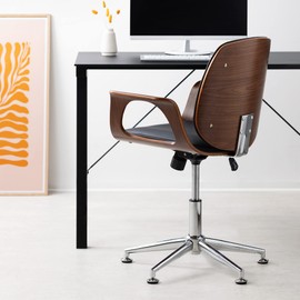 kwmobile Replacement Office Chair Gliders (Set of 5) - 11mm (7/16") Stem Bell Glide Chair Glider Feet Replacements for Castor Wheels - Silver Black