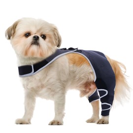 Dog Rear Leg Sleeve to Stop Licking, Washable Resistant Pet Prevent Licking Wound Surgery Suit, Biting Dog Leg Protection Sleeve for Puppy, Rear Left Leg, XS