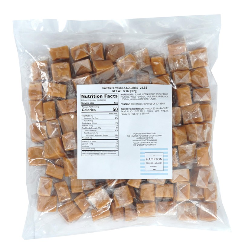 Caramel Squares Candy, 2 Pound Bulk Bag (Approximately 150 pieces),