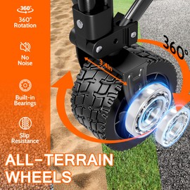 Wagon Carts Foldable 420LBS Weight Capacity Collapsible Wagon with Big All-Terrain Wheels, Heavy Duty Beach Wagons Cart with Cup Holders for Camping, Garden, Sports, Grocery pcs