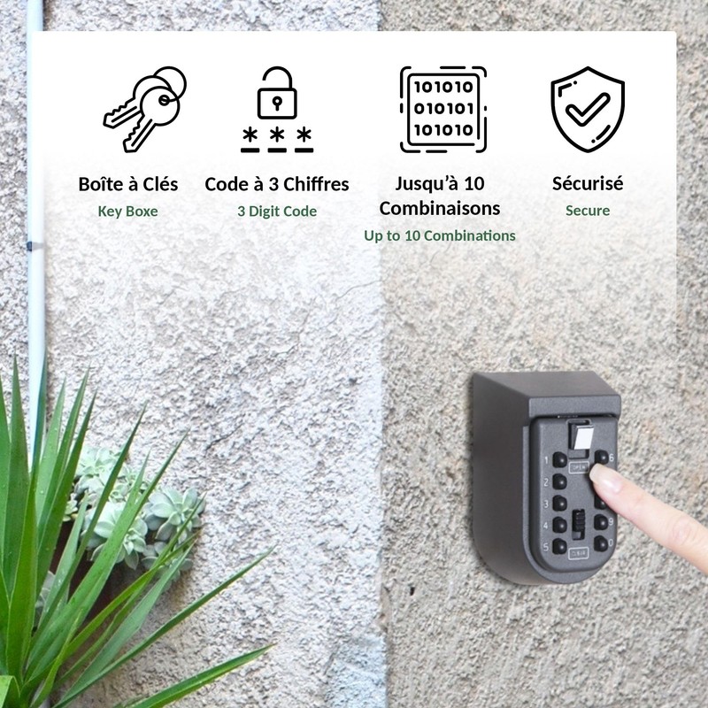 Fishtec - Key Box with Code - Key Cabinet 10