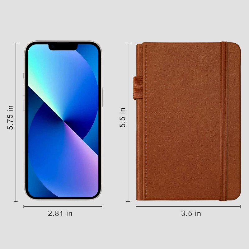 RETTACY Pocket Notebook A6 Mini Notepad 2 Pack Small Hardcover