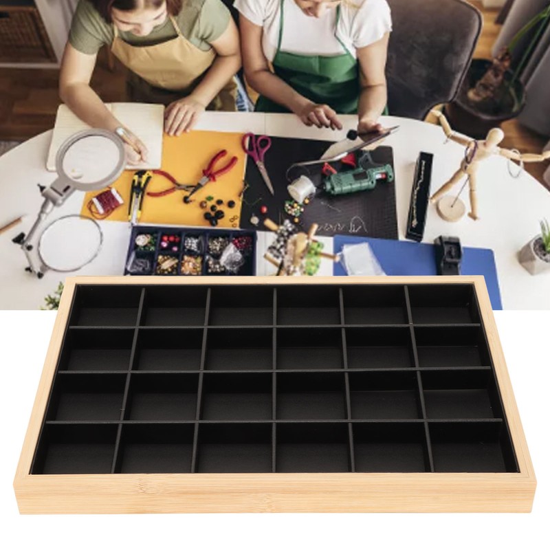 Jewelry Storage Display Trays Multipurpose 24 Grids Jewelry Tray for