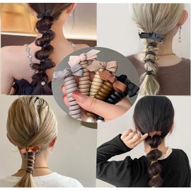 Telephone Braided Wire New Spiral Elastics Coils Hair Ties for Women for Thick Hair No Crease Damage Hair Tie Ponytail Cord Rope for Girl Accessory