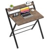 GreenForest No Assembly Folding Desk, 2-Tier Compact Computer Desk with