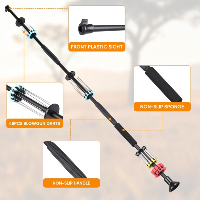 Hbpanan Blow Dart Gun - 36" Blowgun Hunting Kit, 3-Tube