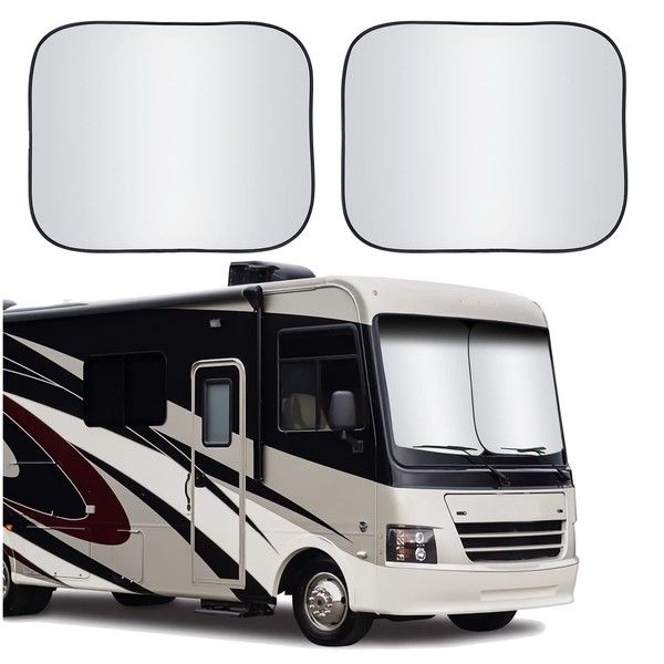 Foldable 2 Piece RV Car Windshield Sun Shade Cover, Auto