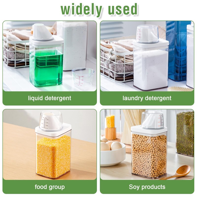 Waschpulver Aufbewahrungsbox Luftdichter Waschmittelspender 1100ml Waschmittelbox mit Messbecher Waschpulver Behälter