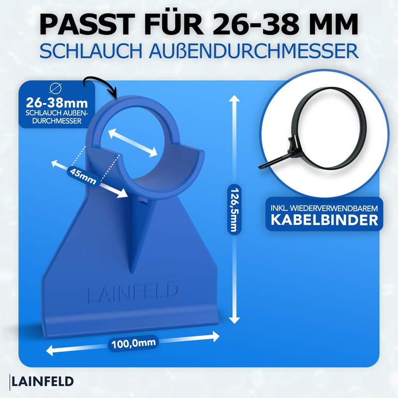 LAINFELD 2 x Pool Hose Holder, 26-38 mm, Pool Hose