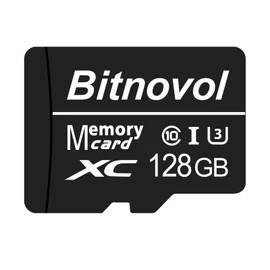 128gb Micro SD Card - Memory Card for Security Camera,Read 100MB/sec,Write 25MB/sec,Bitnovol Micro SD Card 128 gb for Phone PC 4K HD,SD Card 128gb for Ring Blink Wyze,Action Dash VRS GOPRO Spy Cameras