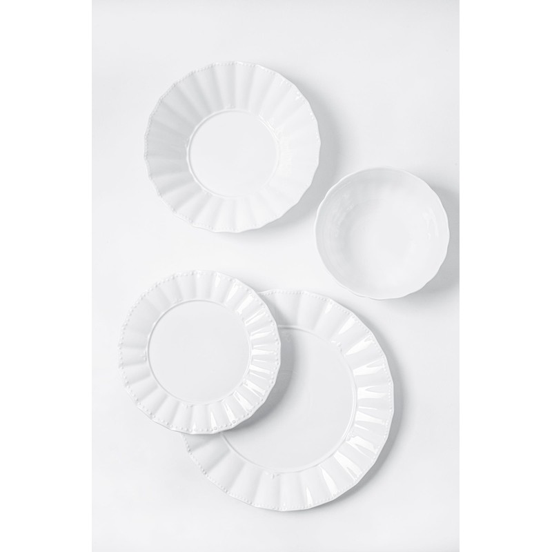 HOMBENE Plates and Bowls Sets, 12 Piece Dinnerware Sets Bone