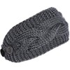 KMystic Plain Adjustable Winter Cable Knit Headband (Charcoal)