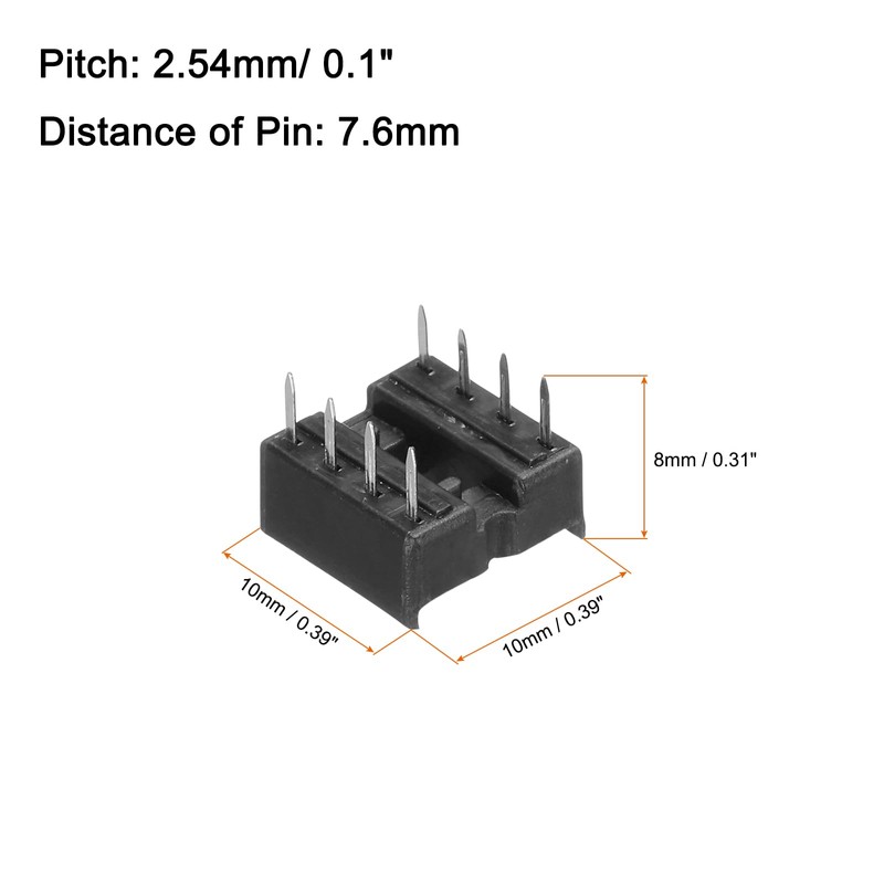 sourcing map 60Pcs DIP IC Chip Socket Adapter, 2.54mm Pitch