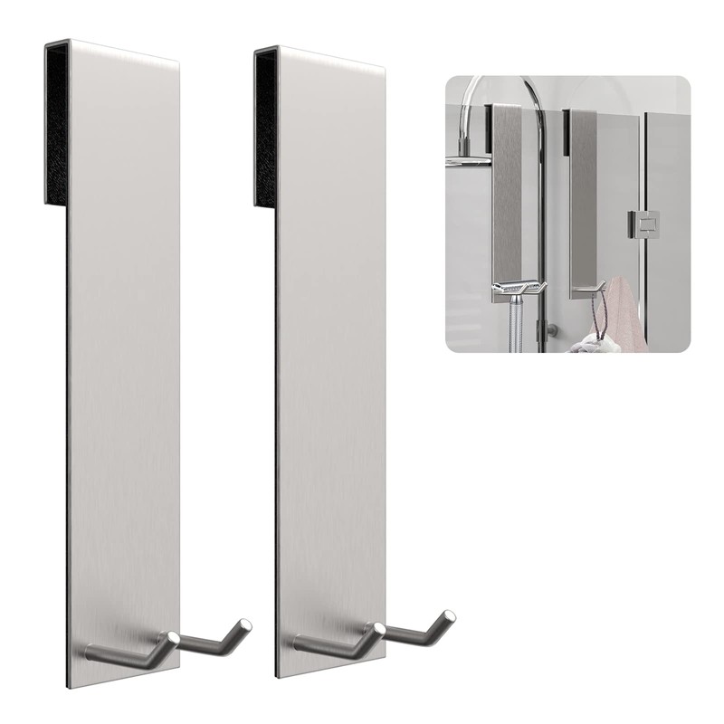KITHOLD 2 Pack Shower Door Hooks, 7 Inch Extended Over