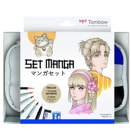 Tombow Manga Set Includes 9 Selected Products and Step-by-Step Guide by Artist Laura @laurinha__m.