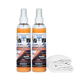 Diamond Screen Shine Advanced Nanotechnology Screen Cleaning Spray for Crystal Clear Screens - Safe for All Devices - Streak-Free Formula - Easy to Use - Anti-Static for Future Clean (8oz-2pack)