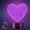 HooJtny I Love You Heart Bedside Lamp 3D Illusion Night