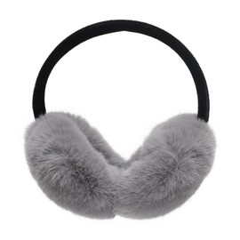 ZLYC Classic Women Kids Girls Adjustable Winter Ear Muffs Ear Warmers with Molleton Headband, Furry Grey