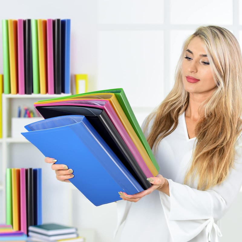 10 Pieces Portfolio Folder Binder with Plastic Sleeves 30 Pocket