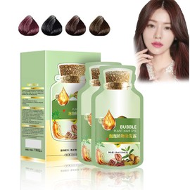 Natural Plant Hair Dye,Plant-Based Hair Coloring Shampoo,Natural Fruit Dyeing Cream,Plant Bubble Hair Dye Shampoo,Botanical Bubble Hair Dye,Plant Extract for Grey Hair Color Bubble Dye (coffee)