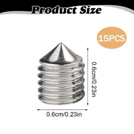 DHWEKU Set of 15 M6 Threaded Screws M6 Grub Screw Set M6 x 6 Door Handle Door Handle Set Set Grub Screws Door Handle Set