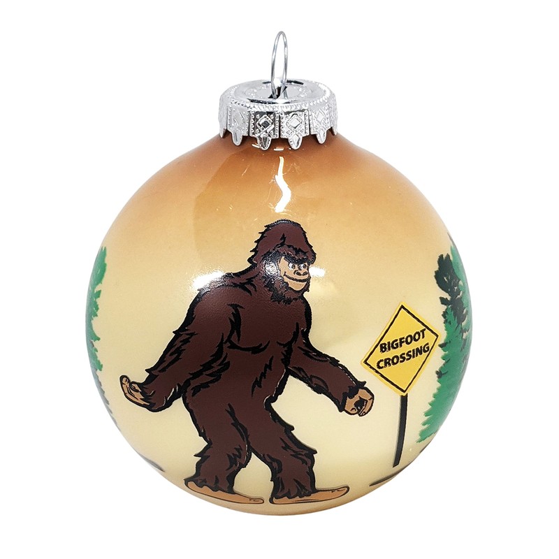 Bronners.com Bigfoot Crossing Glass Ornament