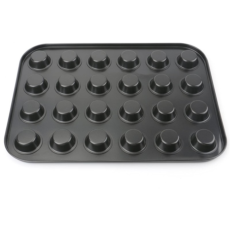 Kingrol 24-Cup Nonstick Mini Cupcake & Muffin Pans, Carbon Steel